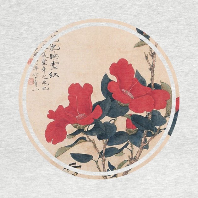 Old japanese flower painting by Bearpear